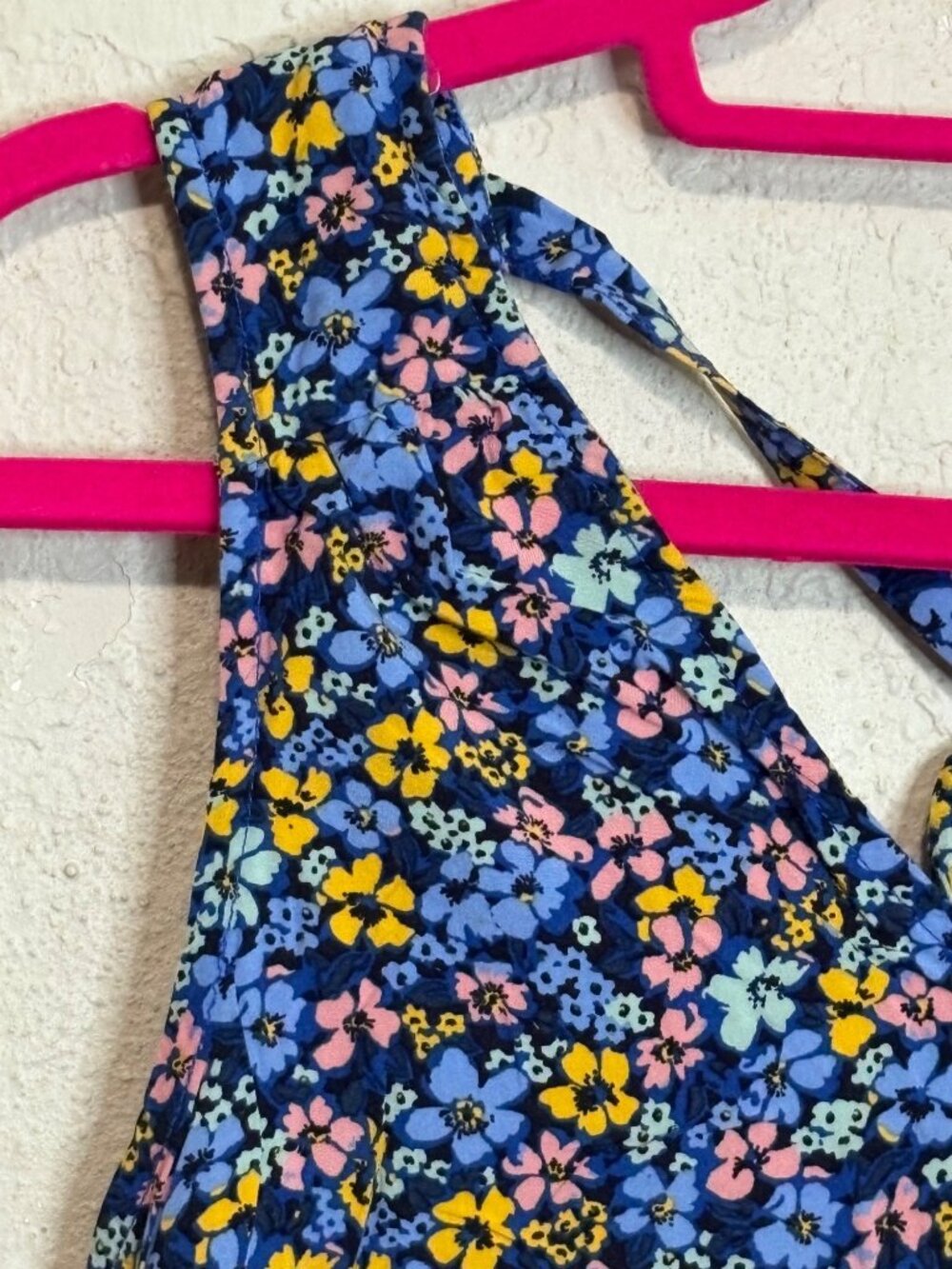 Gap Womens XS Floral Sleeveless Dress With Tie Back Blue Yellow Pink Lightweight - Picture 4 of 11